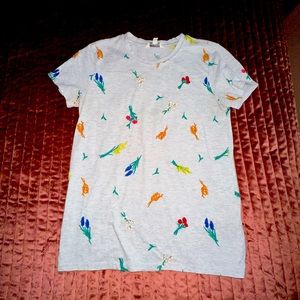 Lucky Brand Floral Embroidered T-Shirt